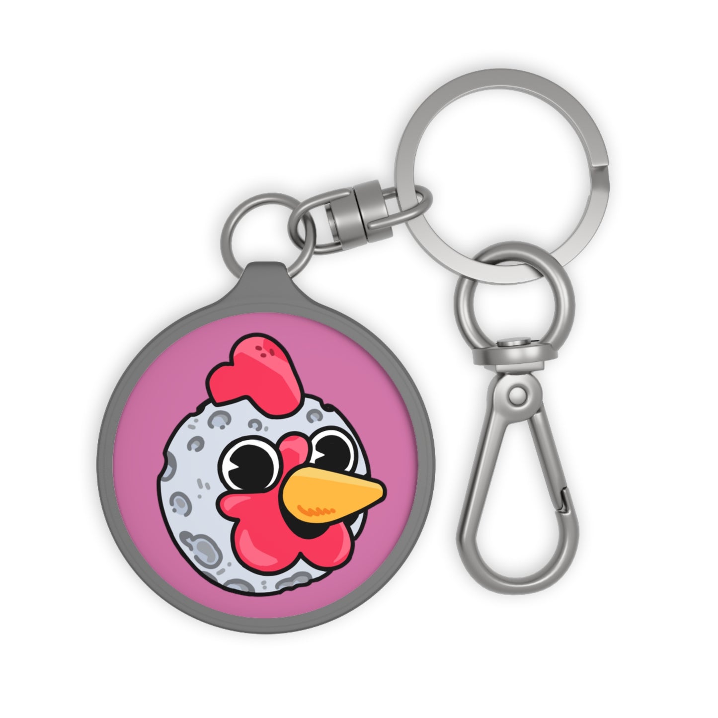 Keyring Tag COQ INU 0x420 Pink back ground COQ Moon by Gravy