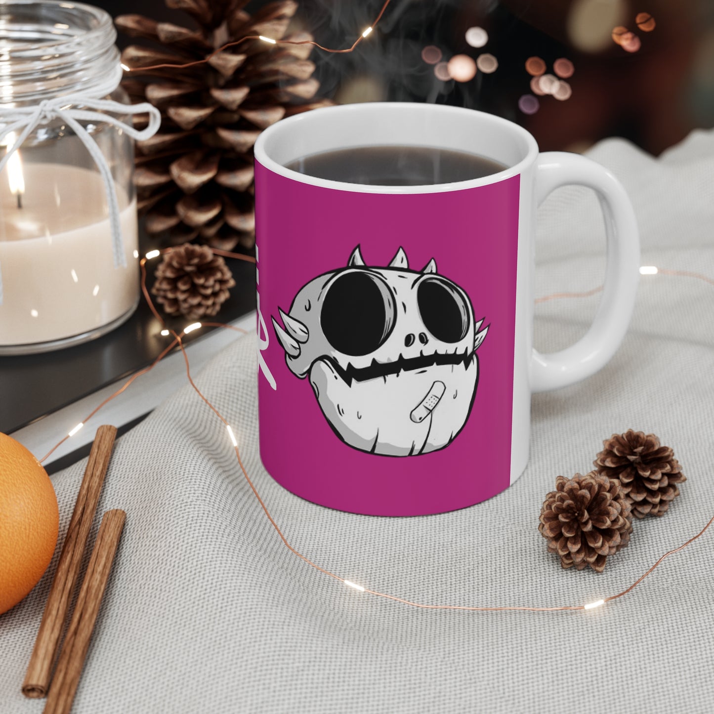 11oz Love Monster Mug with Skull Design - Ceramic Coffee Cup