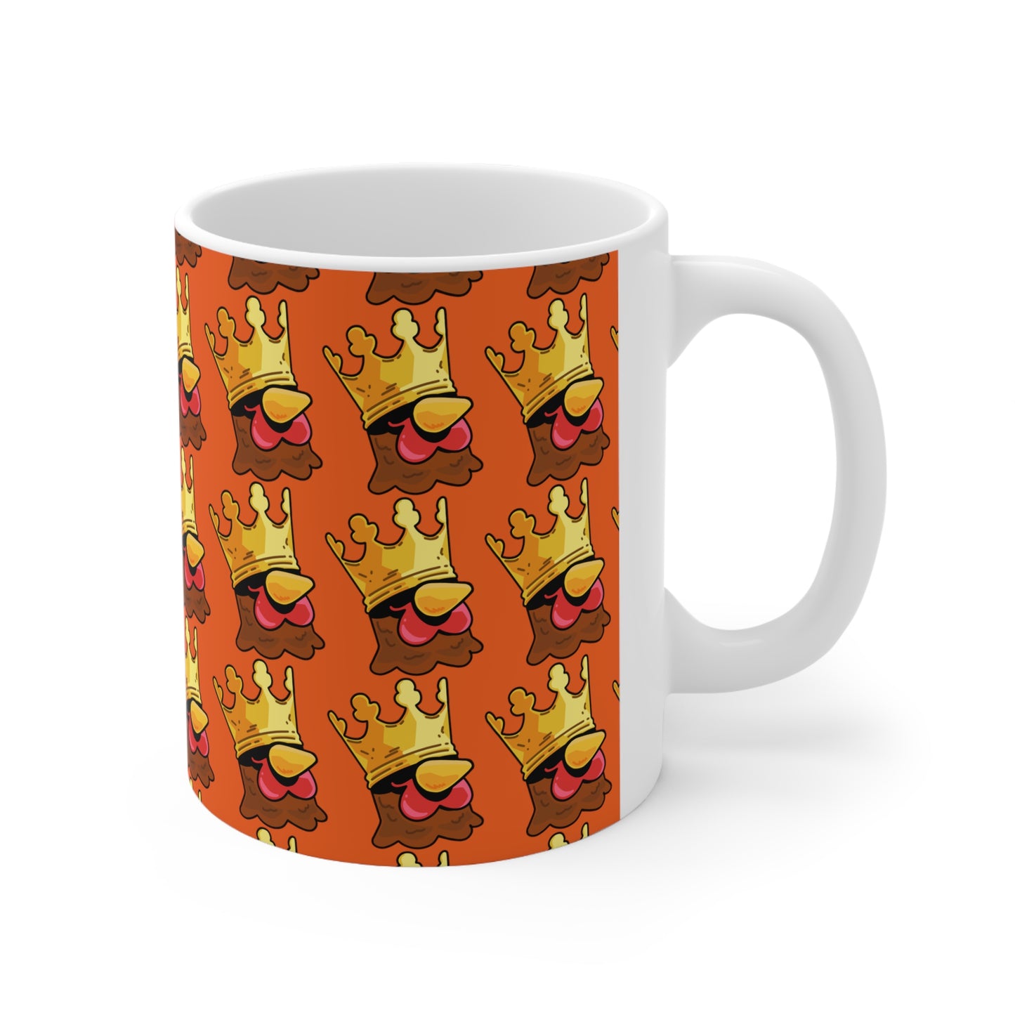 Gravy Crown Head Fan Art with Black Text; COQ INU 0x420 Orange Print Ceramic Mug 11oz