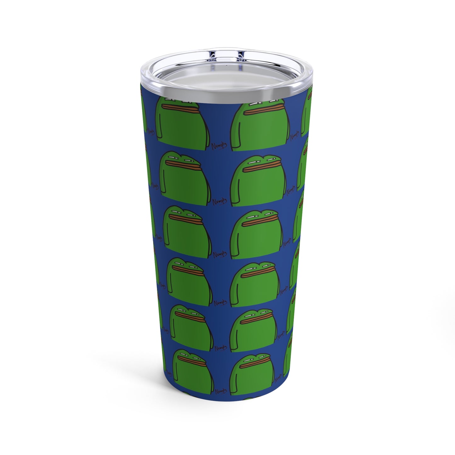 Pepe Portraits Tumbler 20oz COQ INU (0x420 Shop) on Navy Background # Green 14 by Numpty