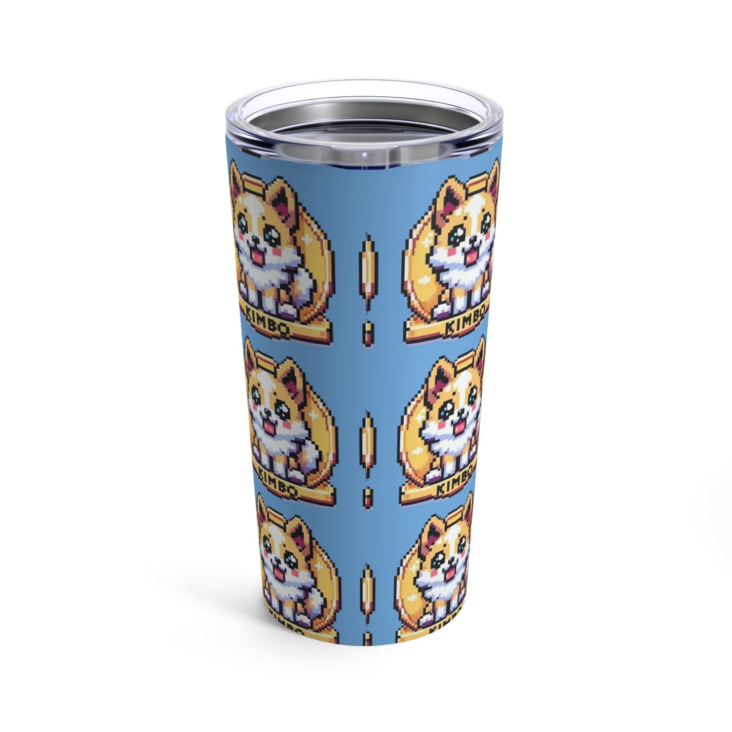 KIMBO Tumbler 20oz COQ INU (0x420 Shop) on Light Blue Background #KIMBO Gold By Nifty