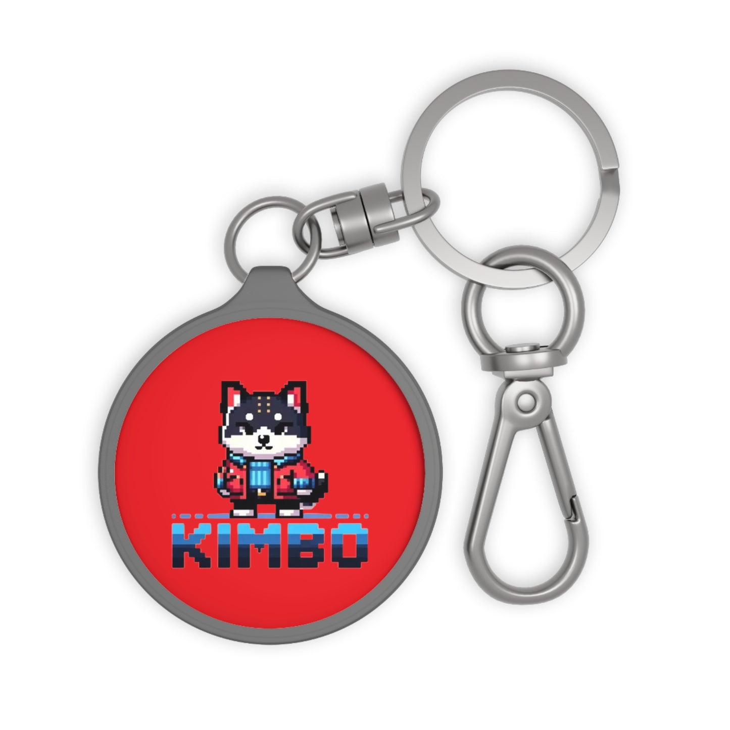 KIMBO Keyring Tag COQ INU 0x420 Red back ground #KIMBO Blue By Nifty