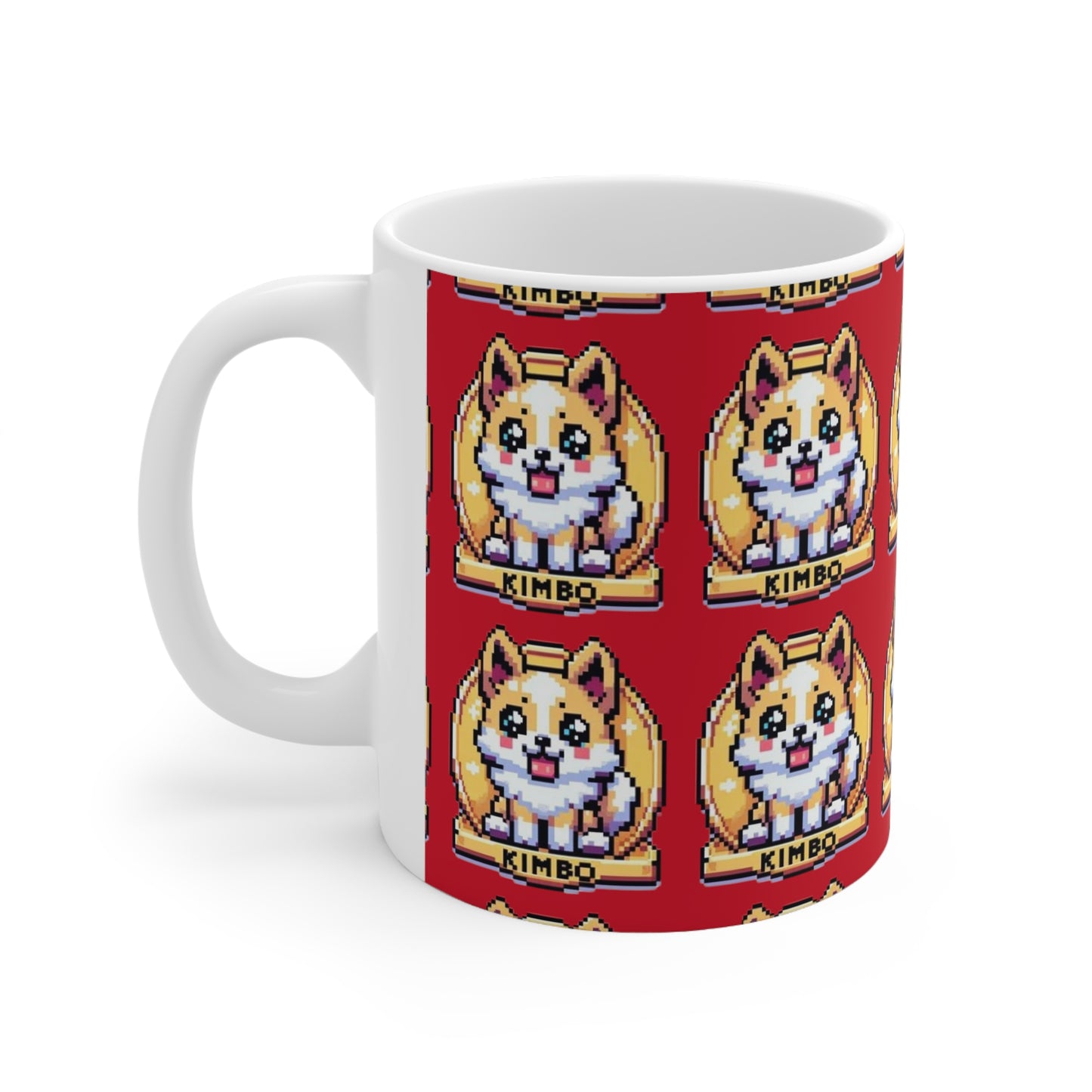 KIMBO Red Print Ceramic Mug 11oz #KIMBO Gold By Nifty (COQ INU 0x420 shop)