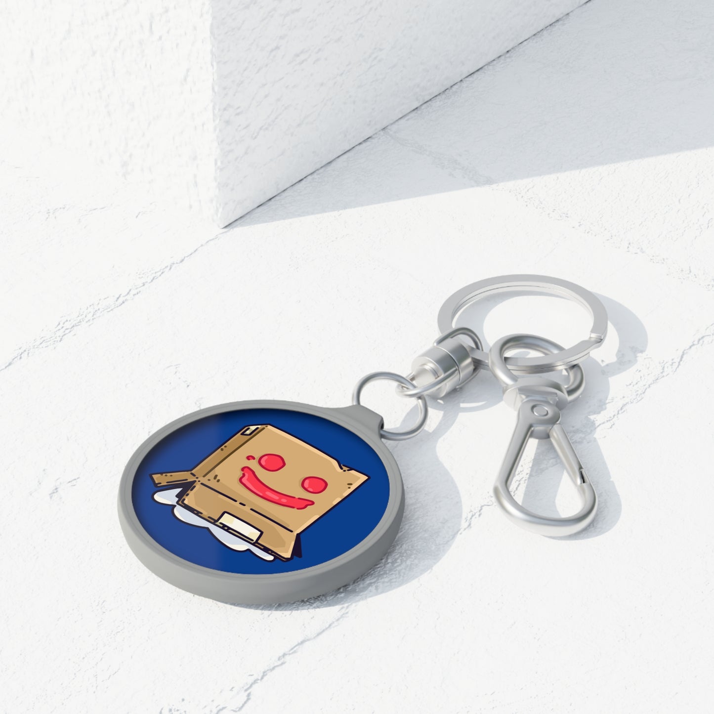 Keyring Tag COQ INU 0x420 Navy back ground COQ Boxhead by Gravy