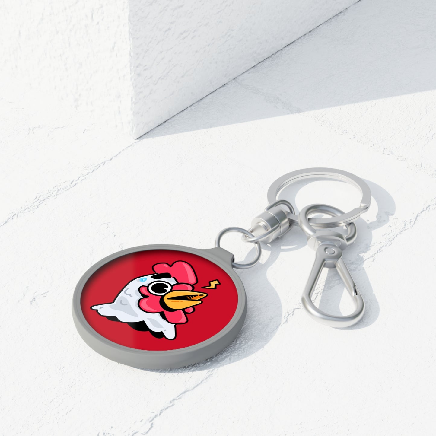 Keyring Tag COQ INU 0x420 Red back ground COQ Alarmed by Gravy