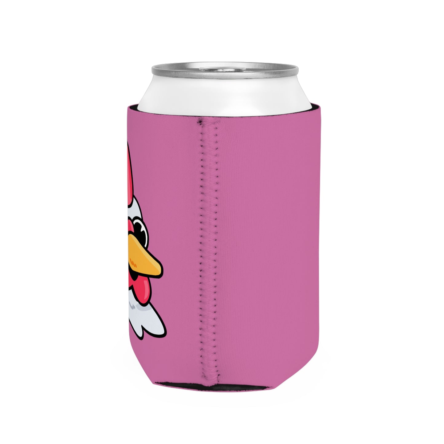 Pink Can Cooler Sleeve Fan Art COQ INU Wink Head 0x420 Black Text by Gravy