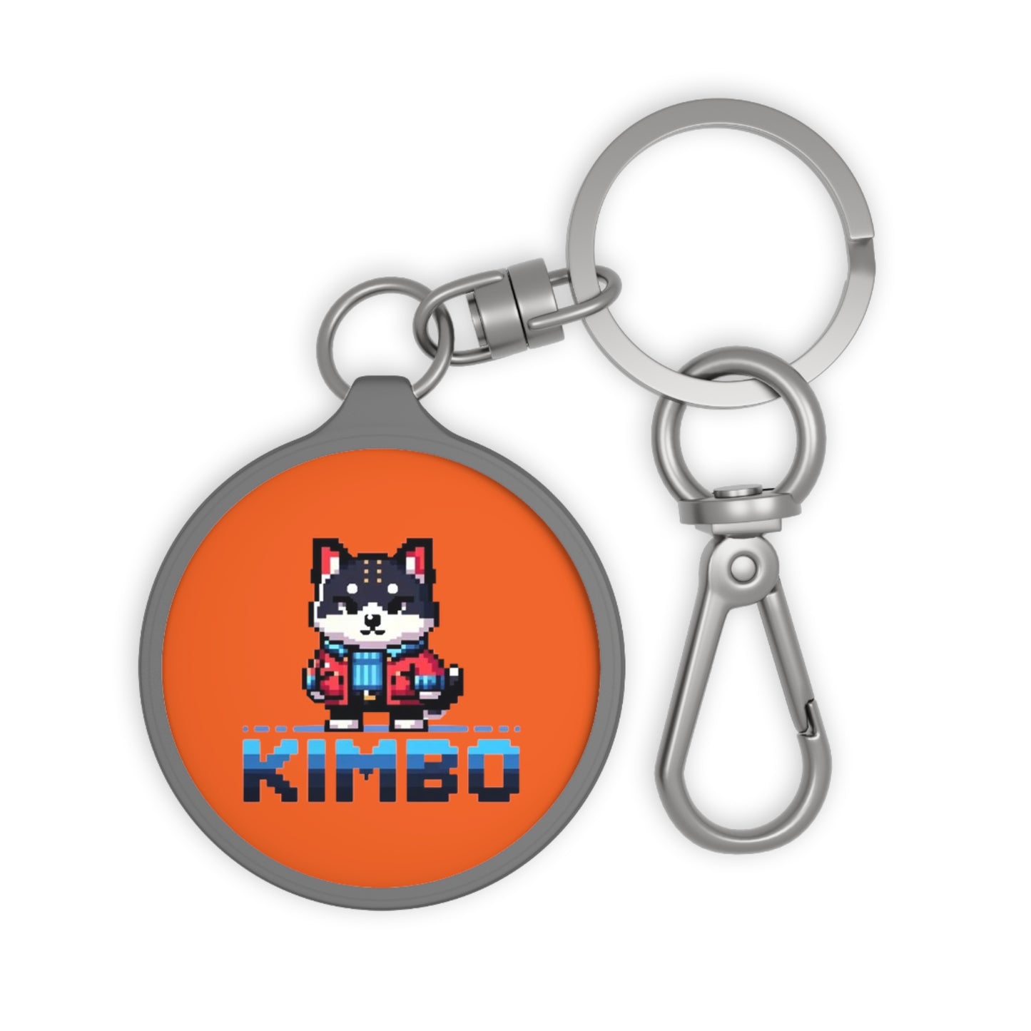 KIMBO Keyring Tag COQ INU 0x420 Orange back ground #KIMBO Blue By Nifty