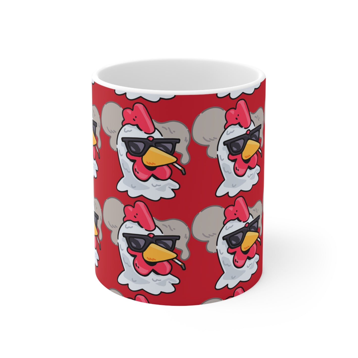 Gravy Smoking Head Fan Art with Black Text; COQ INU 0x420 Red Print Ceramic Mug 11oz