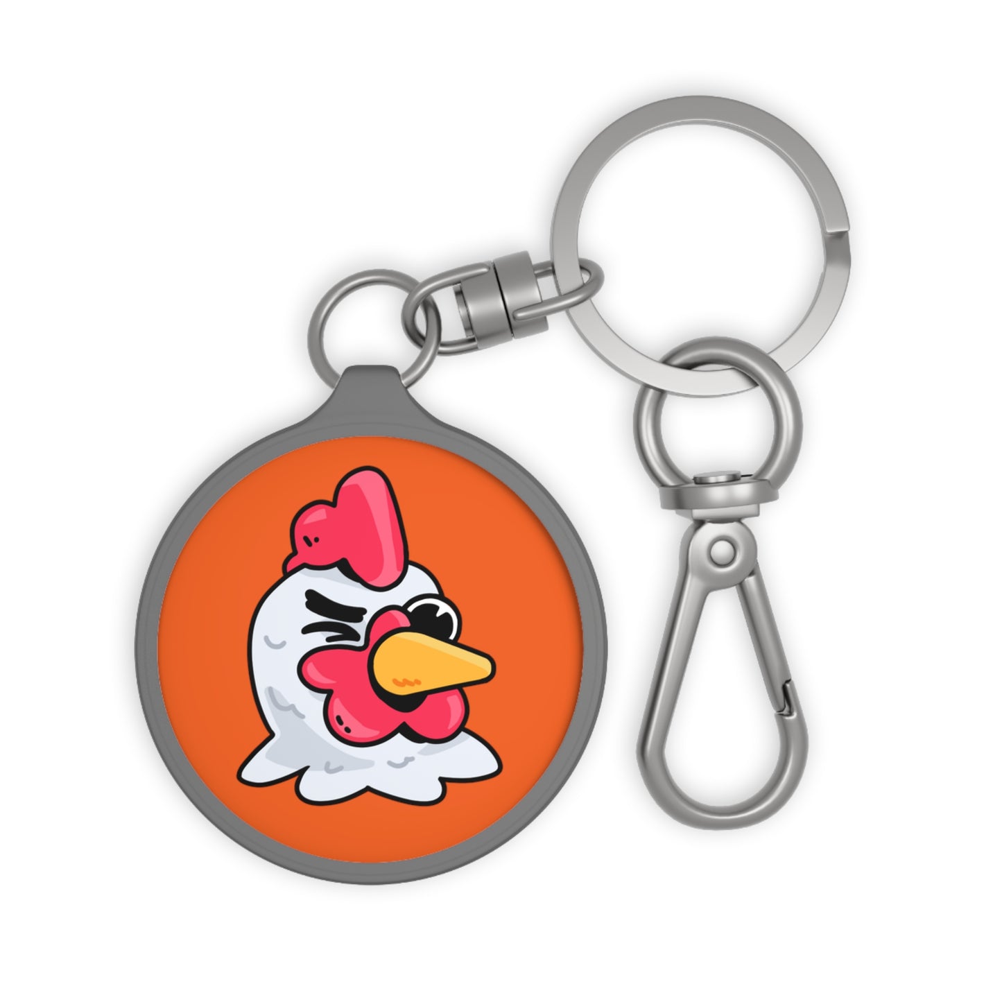 Keyring Tag COQ INU 0x420 Orange back ground COQ head Wink by Gravy