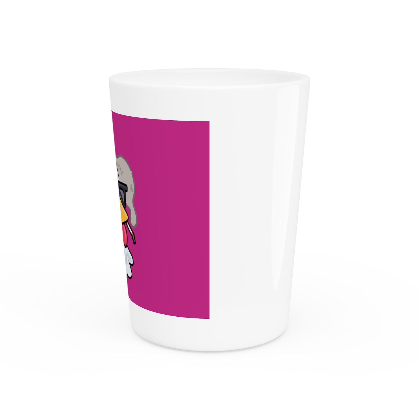 Gravy Fan Art Shot Glass Fan Art COQ Smokers Head on Hot Pink background (0x420 INU Store)