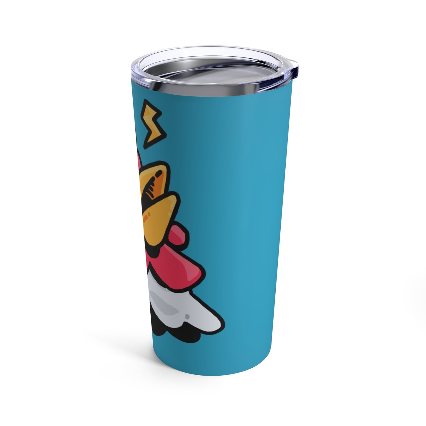 Gravy Fan Art Tumbler 20oz COQ Head Whistle (0x420 Shop) on Turquoise Background, Pun on words COQ INU meme coin - Funny meme