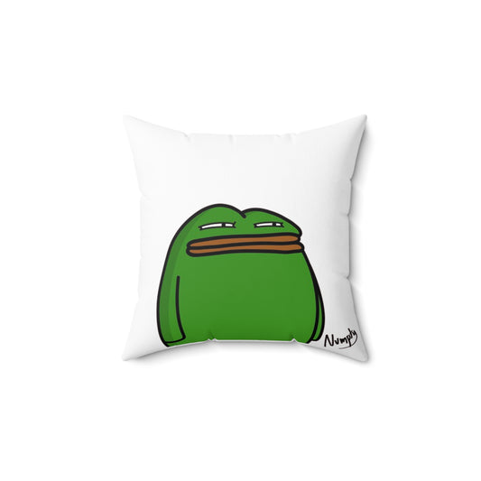 White Spun Polyester Square Pillow Pepe Portraits signature by Numpty (COQ INU 0x420) #14 by Numpty