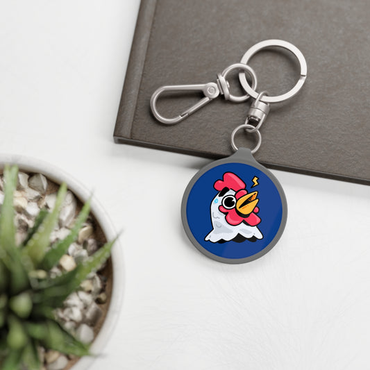 Keyring Tag COQ INU 0x420 Navy back ground COQ Alarmed by Gravy