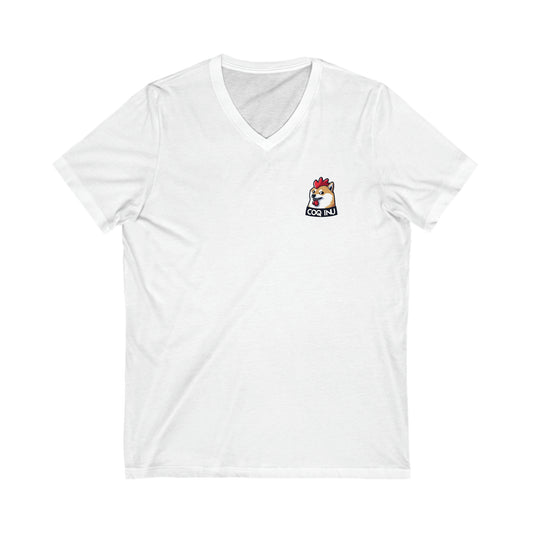 Fan art by Nifty Unisex Jersey Short Sleeve V-Neck Tee COQ INU with Dog