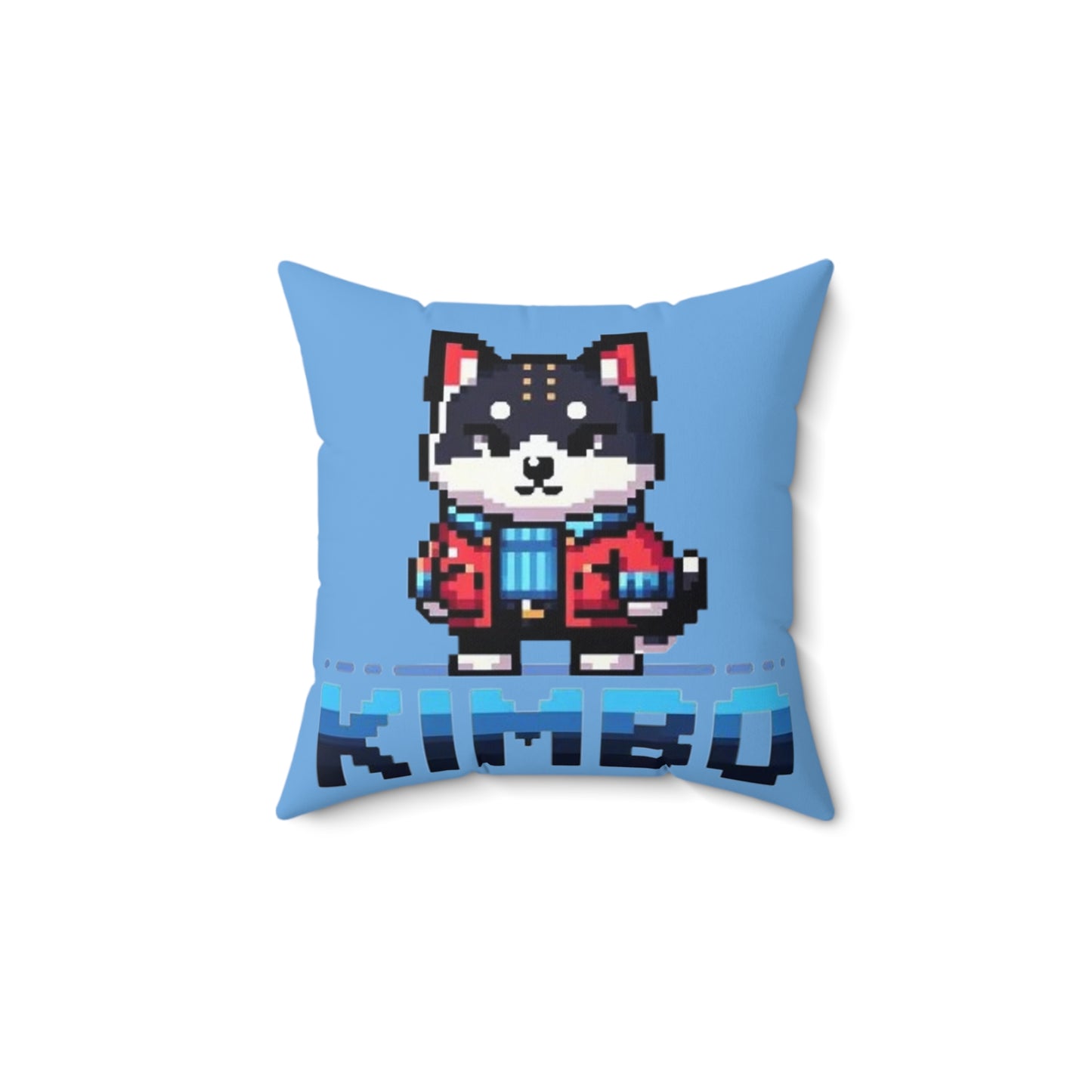 KIMBO Light Blue Spun Polyester Square Pillow 0x420 INU signature (COQ INU 0x420) #KIMBO Blue By Nifty