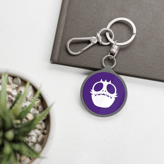 Purple Keyring Tag Love Monster White Emblem