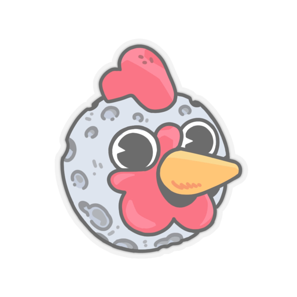 Gravy Fan Art COQ INU Moon Head Sticker (0x420 INU Shop) White Background