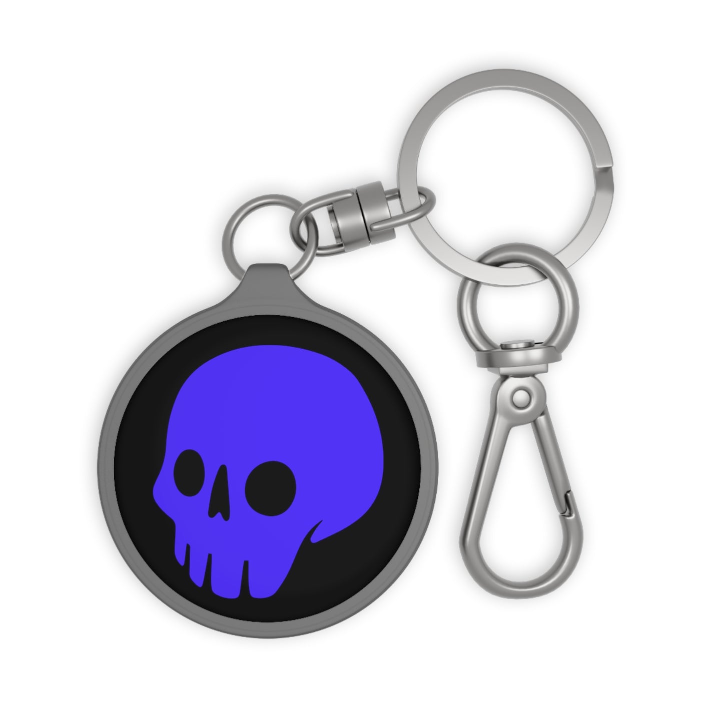 Madskullz Purple Skull Logo Keyring Tag Black