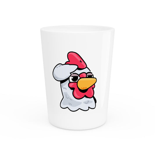 Gravy Fan Art Shot Glass Fan Art COQ Salute Head on White background (0x420 INU Store)