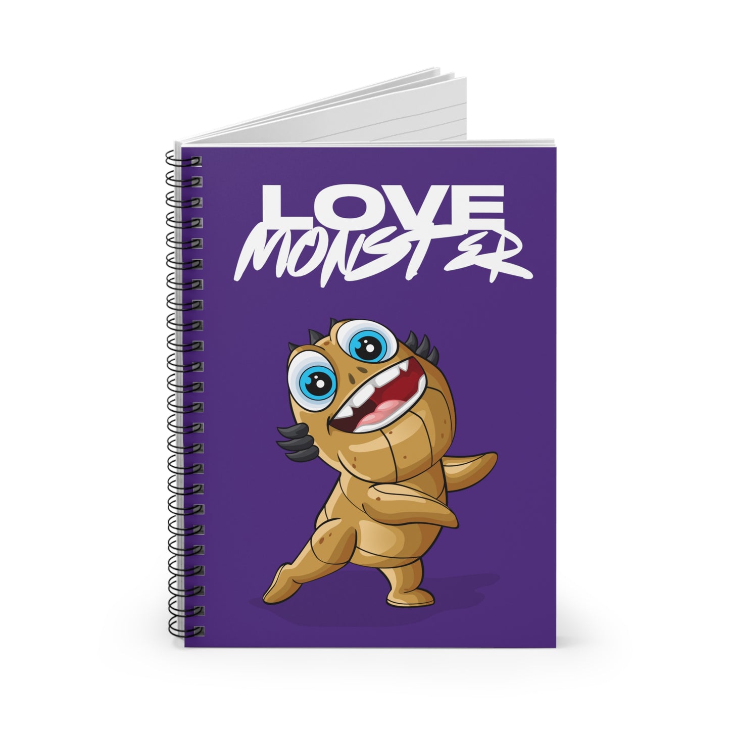 Spiral Notebook - Ruled Line Love Monster Patrick - White Text Logo