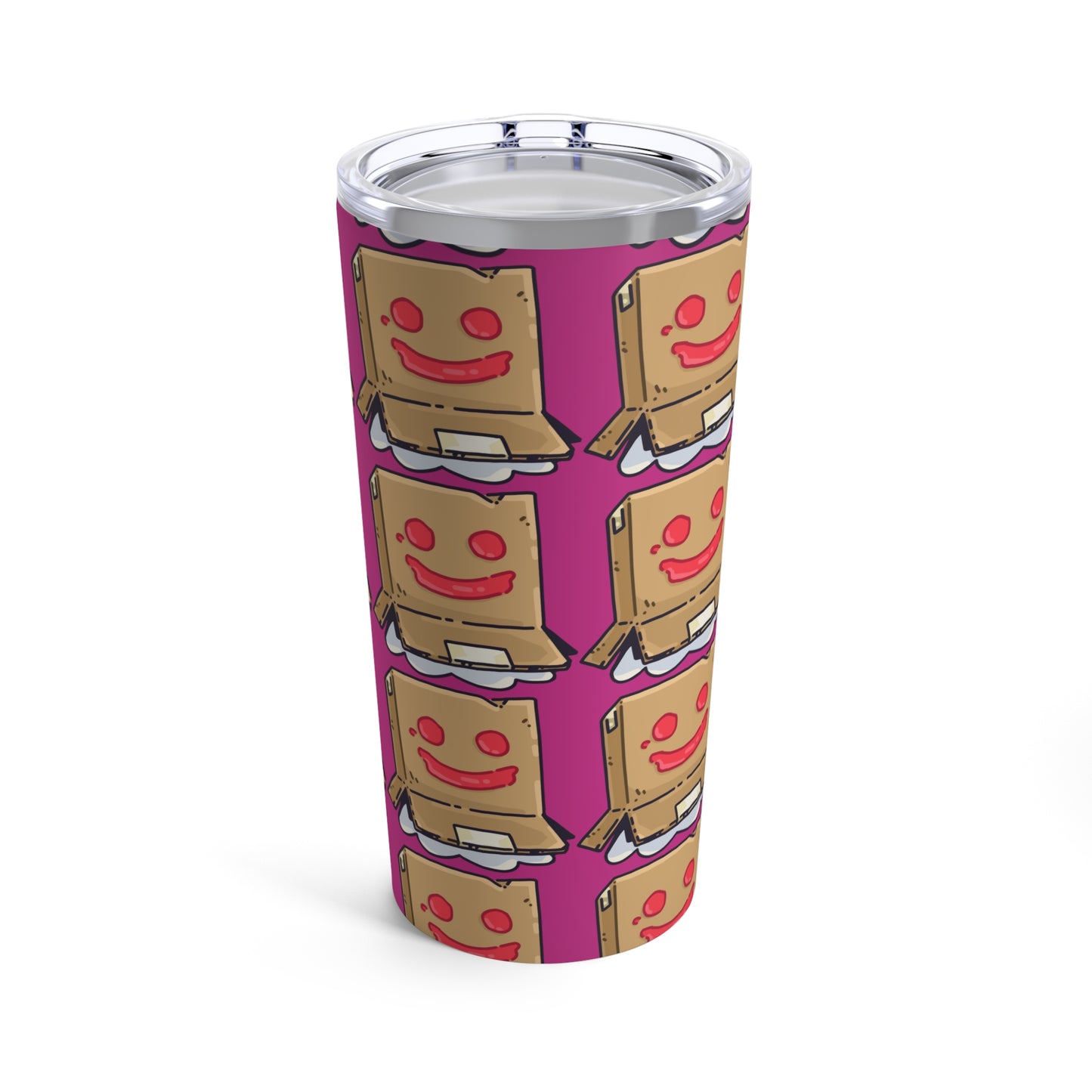 Gravy Fan Art Tumbler 20oz COQ Box Head (0x420 Shop) on Hot Pink Background