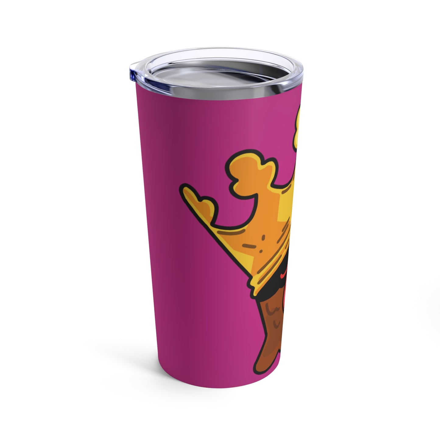 Gravy Fan Art Tumbler 20oz COQ Crown Head (0x420 Shop) on Hot Pink Background