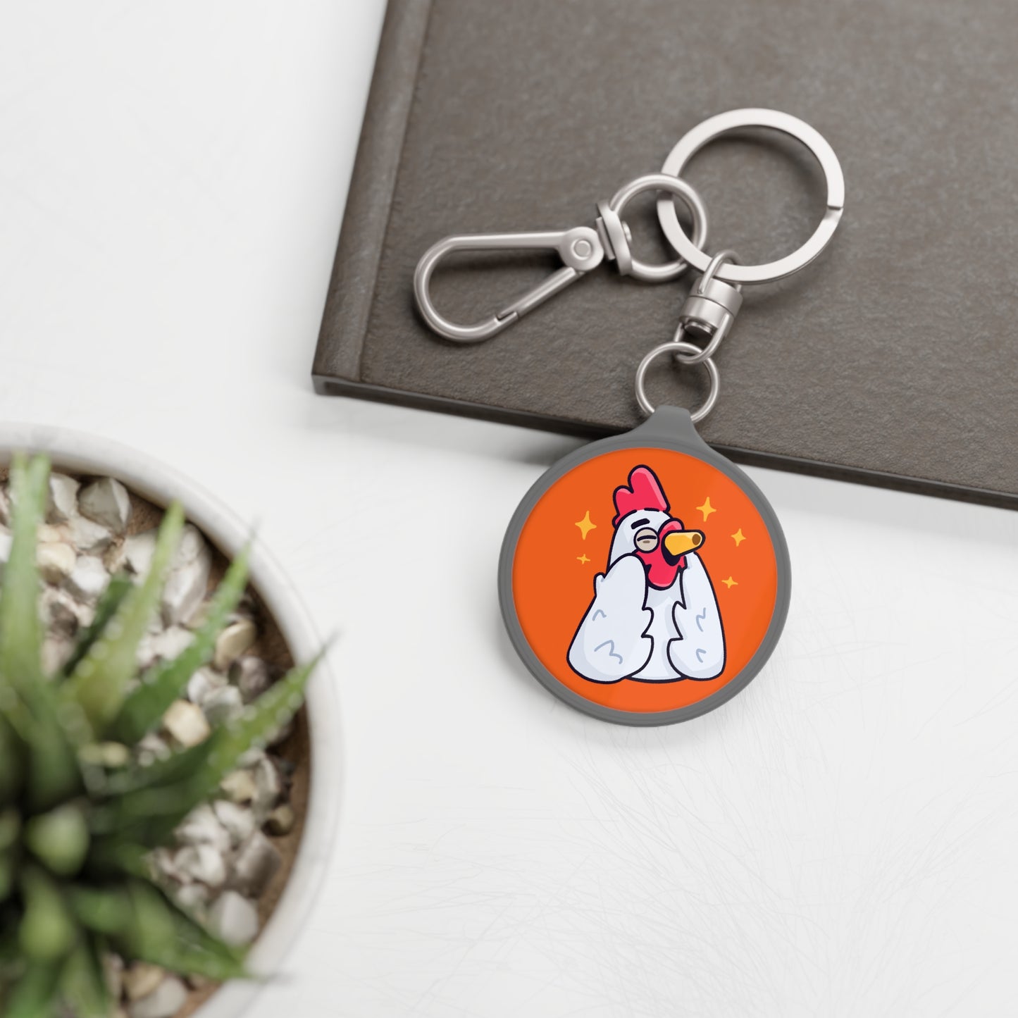 Keyring Tag COQ INU 0x420 Orange back ground #Feels Good by Gravy