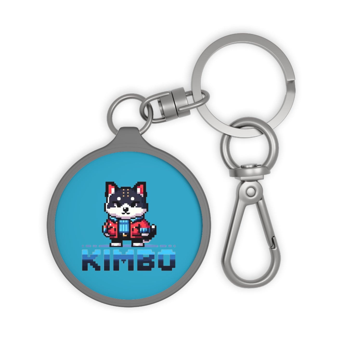 KIMBO Keyring Tag COQ INU 0x420 Turquoise back ground #KIMBO Blue By Nifty