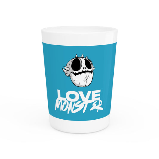 Love Monster Shot Glass Skully Head - White Text Logo