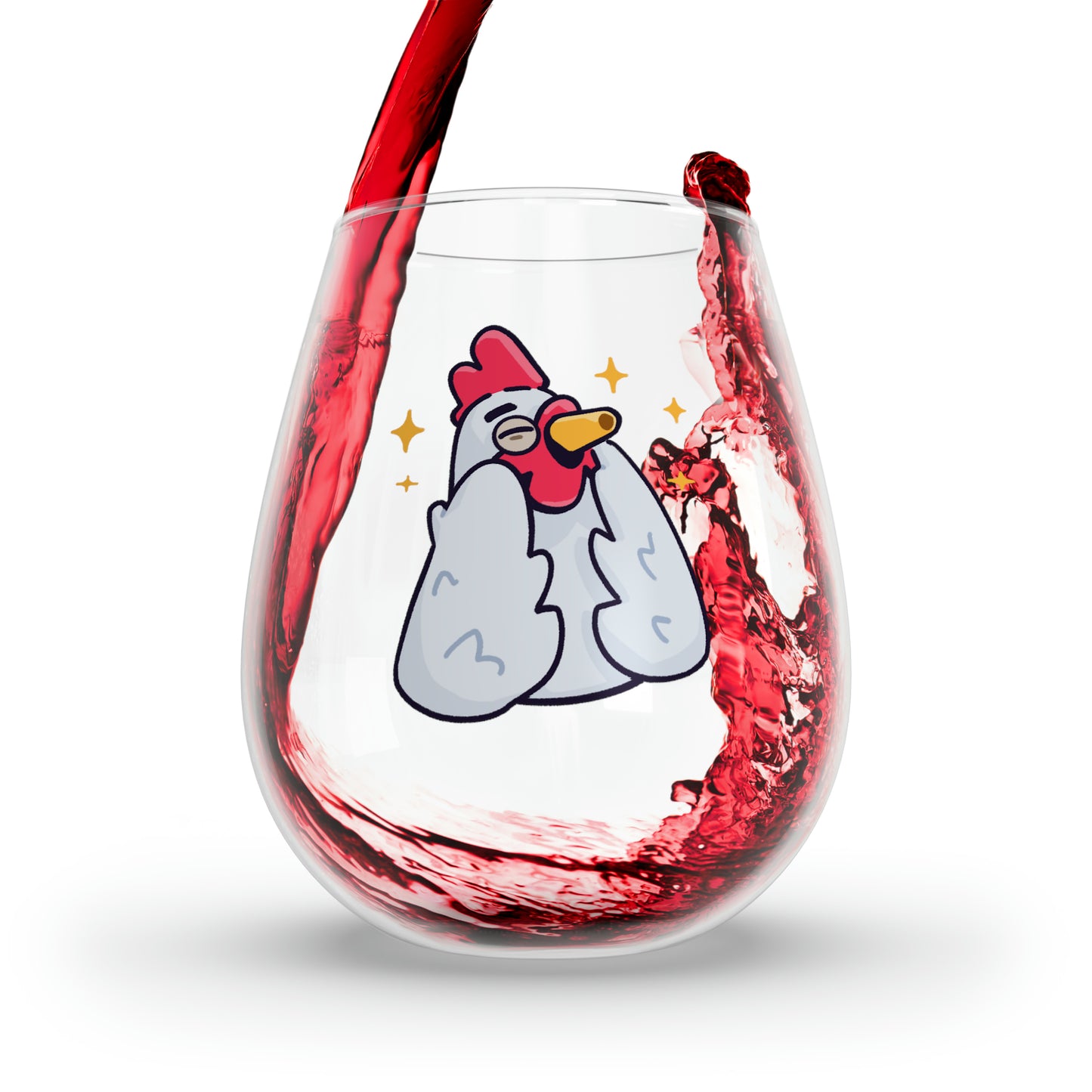 COQ INU Head Stemless Wine Glass, 11.75oz  #Feels Good By Gravy