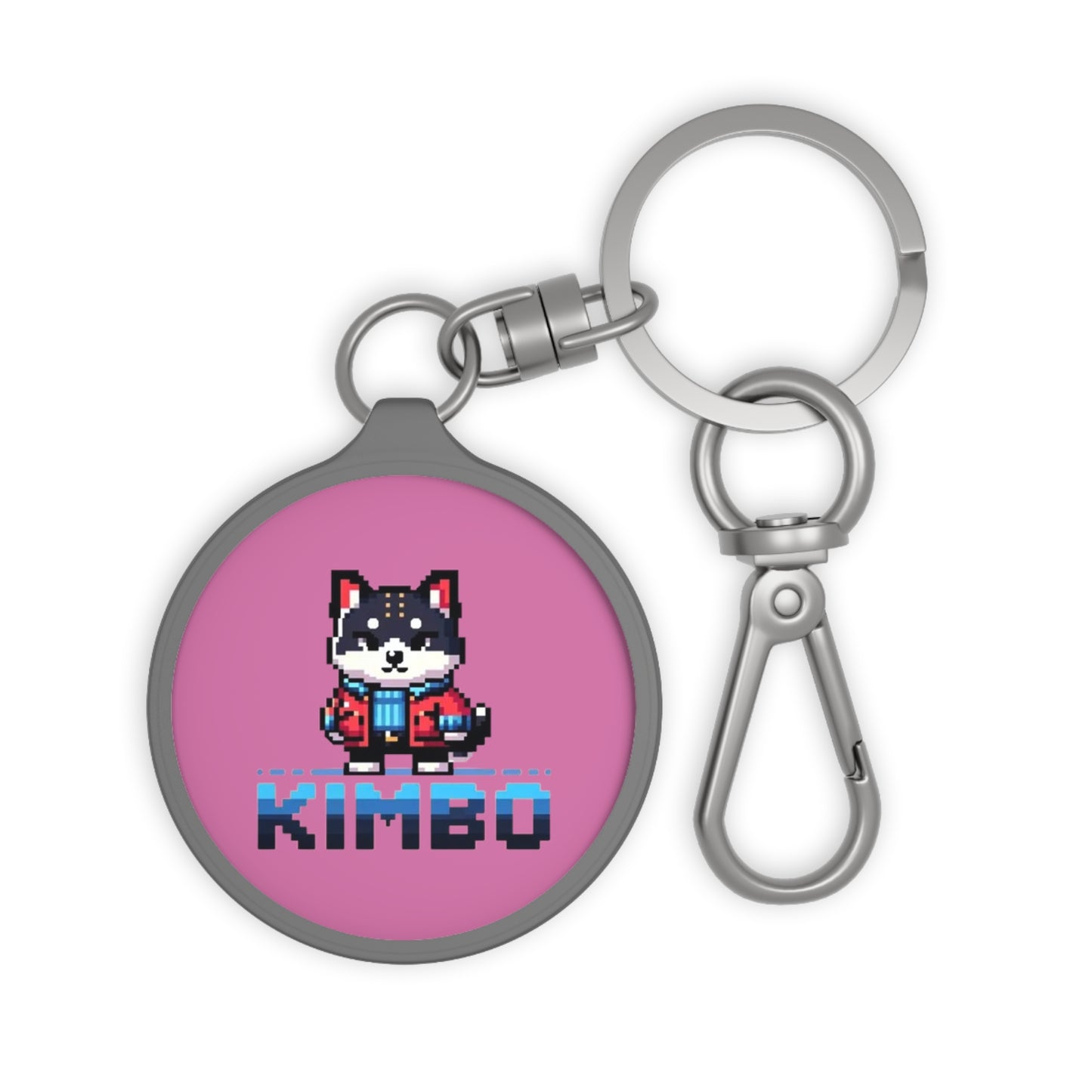 KIMBO Keyring Tag COQ INU 0x420 Pink back ground #KIMBO Blue By Nifty