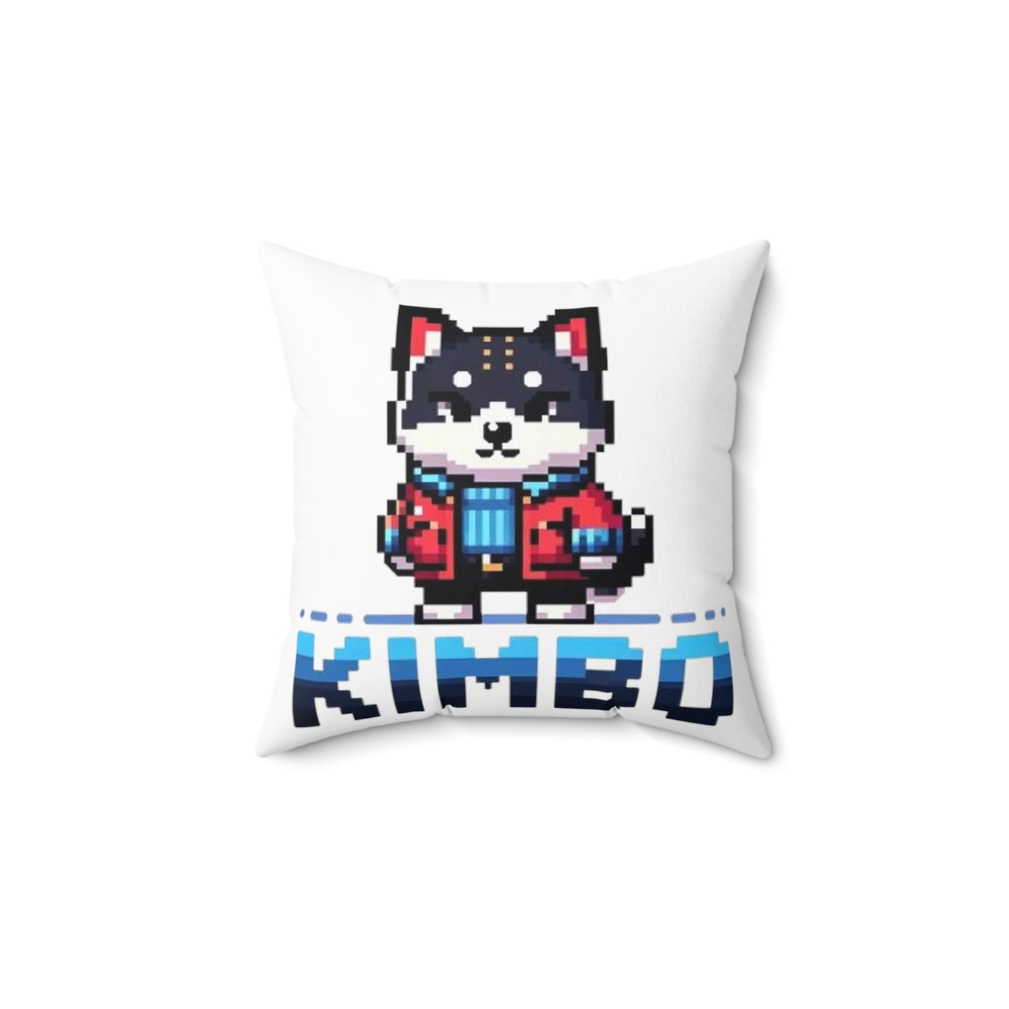 KIMBO White Spun Polyester Square Pillow 0x420 INU signature (COQ INU 0x420) #KIMBO Blue By Nifty