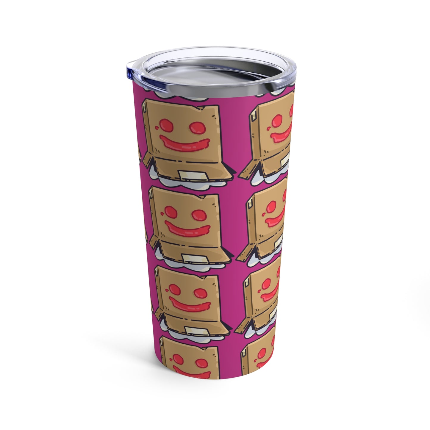 Gravy Fan Art Tumbler 20oz COQ Box Head (0x420 Shop) on Hot Pink Background