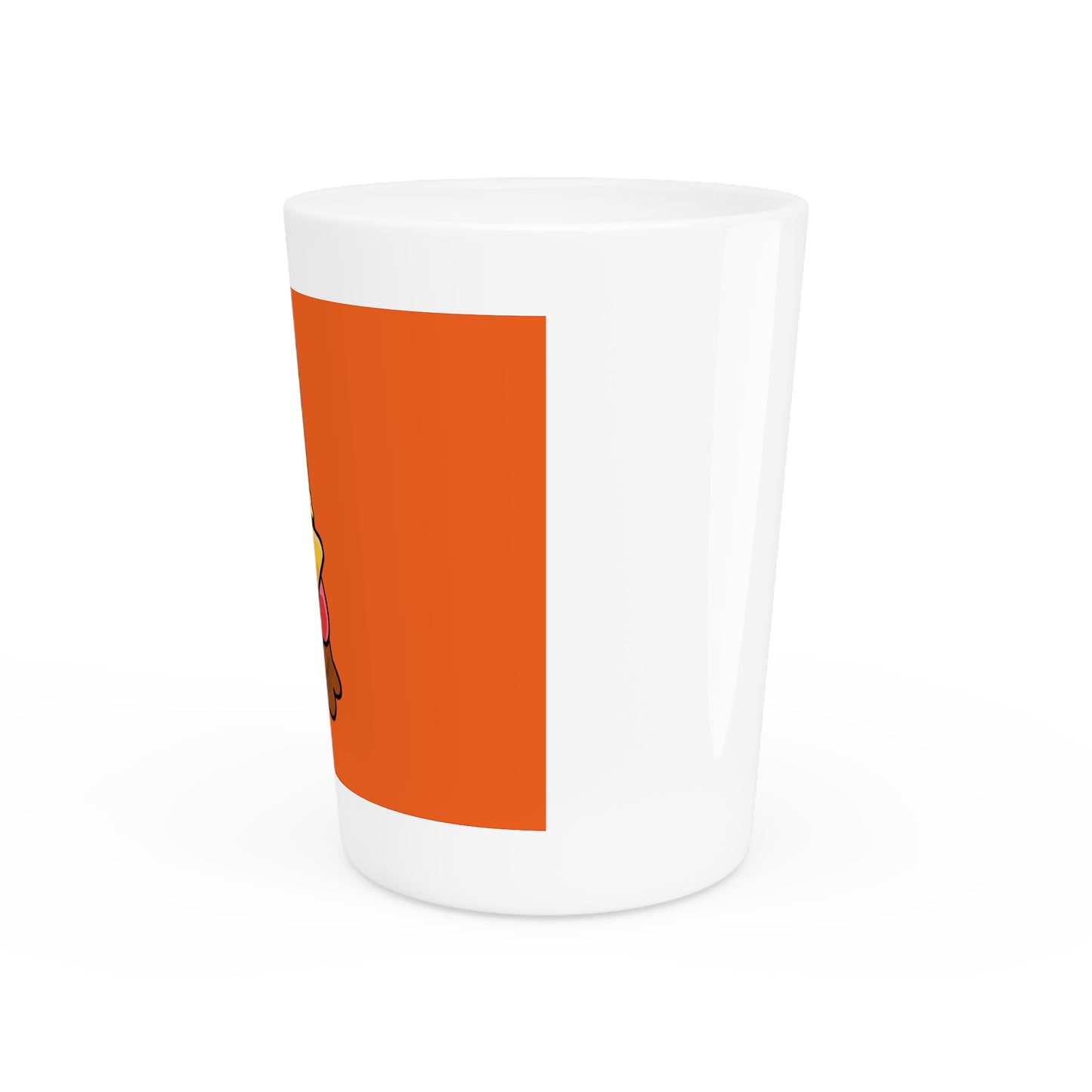 Gravy Fan Art Shot Glass Fan Art COQ Crown Head on Orange background (0x420 INU Store)