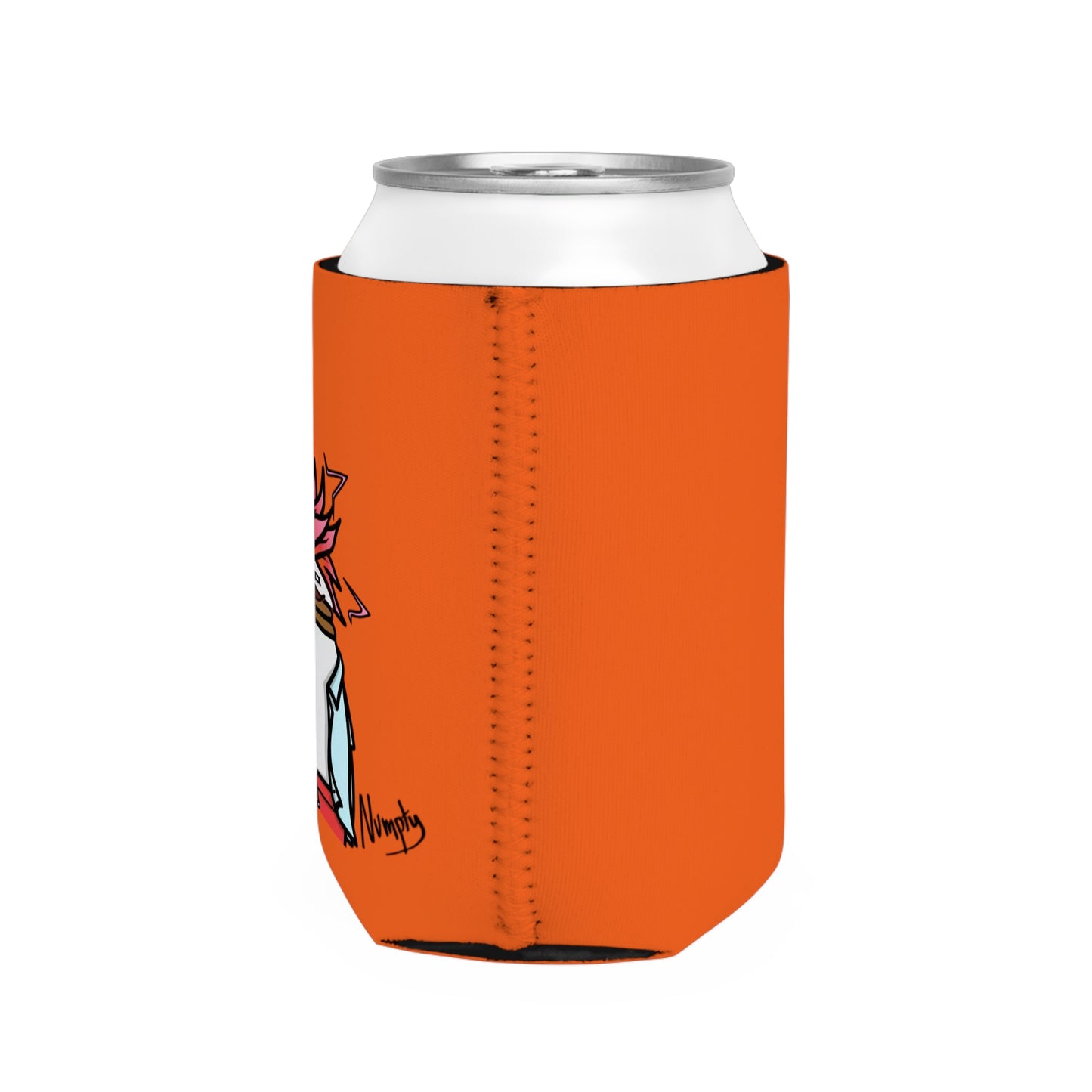 Orange Can Cooler Sleeve COQ INU Pepe Portraits 0x420 Black Text Numpty Signature #2720