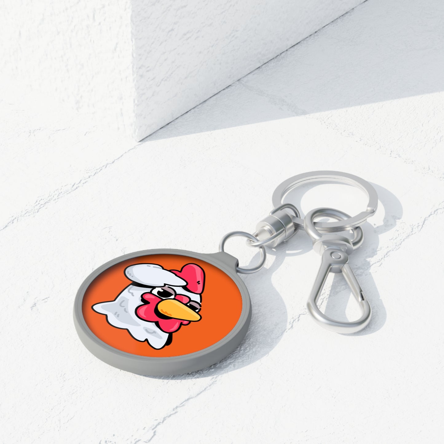 Keyring Tag COQ INU 0x420 Orange back ground COQ Salute by Gravy