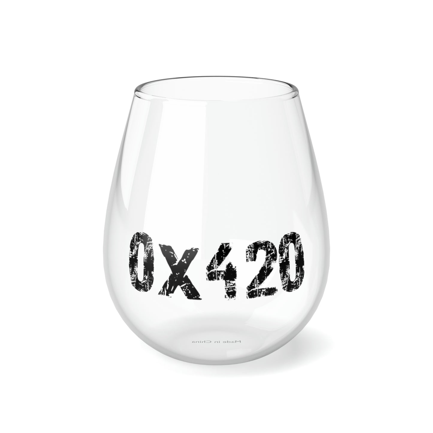 0x420 Black COQ INU Stemless Wine Glass, 11.75oz by Nifty