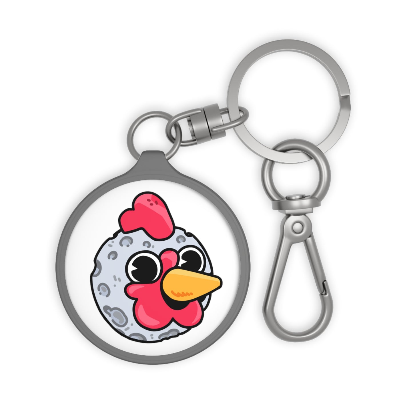 Keyring Tag COQ INU 0x420 White back ground COQ Moon by Gravy