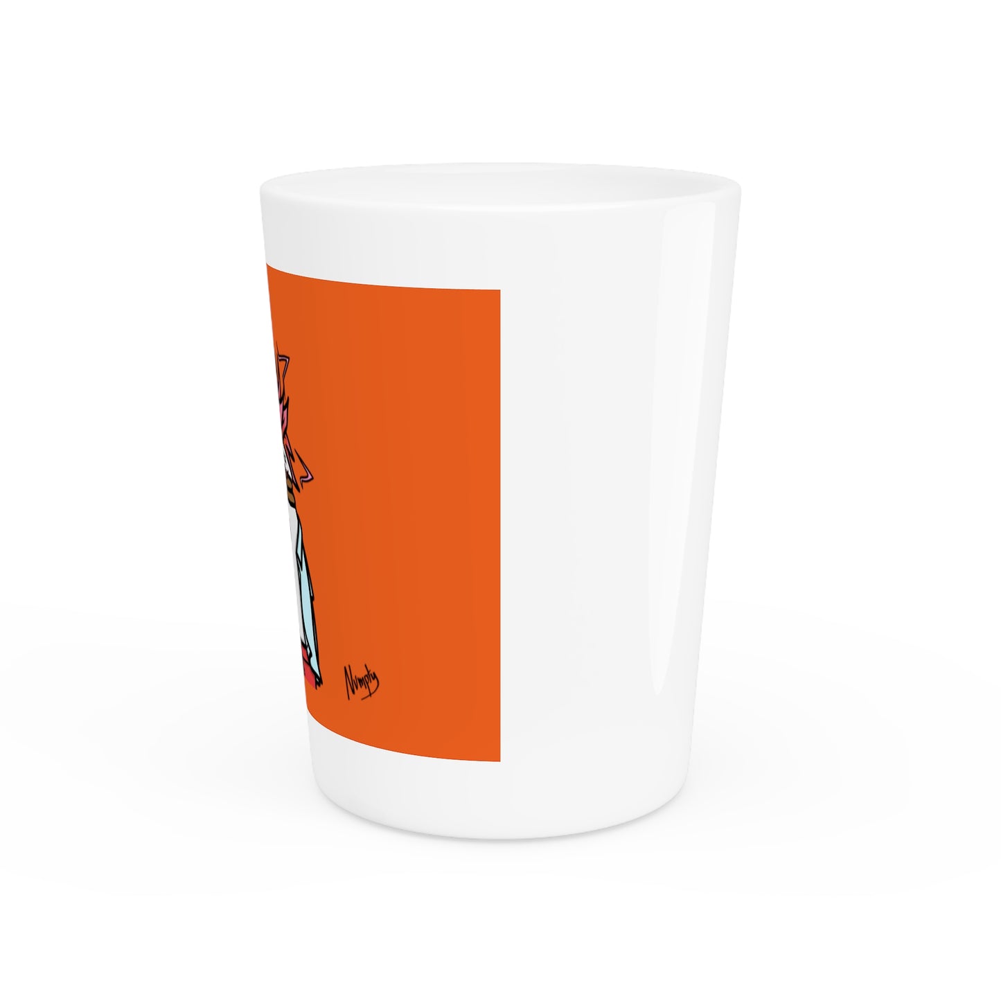 Pepe Portraits Shot Glass on Orange background with Black Numpty Text as signature (0x420 INU Store) #2720