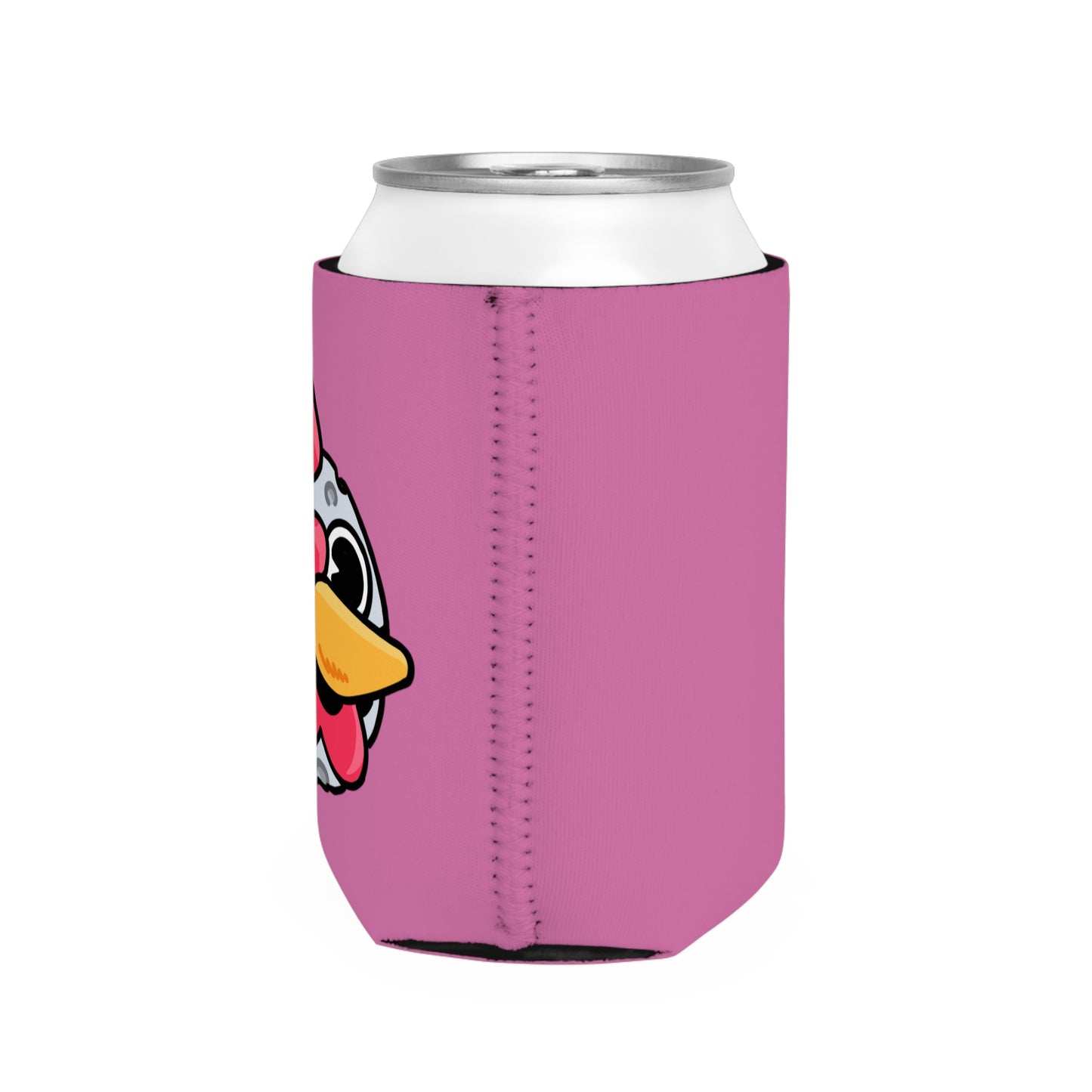 Pink Can Cooler Sleeve Fan Art COQ INU Moon Head 0x420 Black Text by Gravy