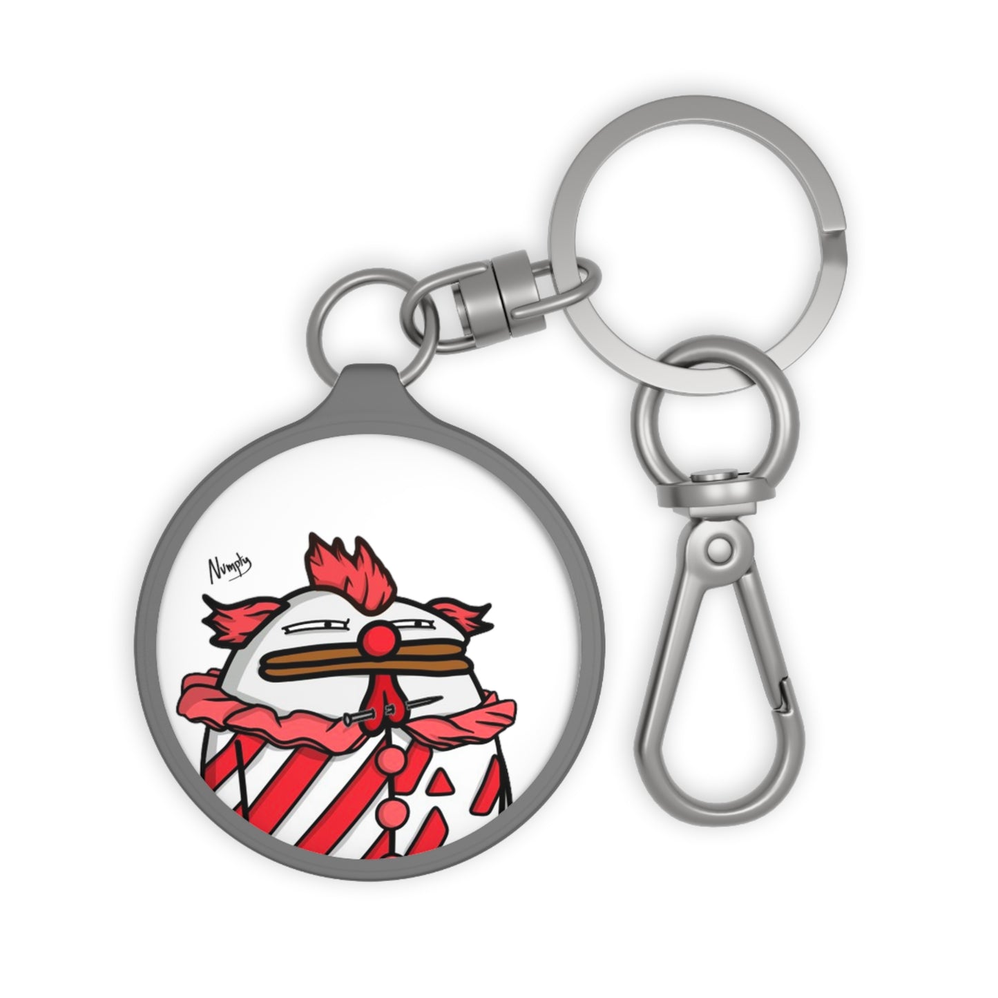 Pepe Portraits Keyring Tag COQ INU 0x420 White back ground with Numpty Signature #Clown by Numpty