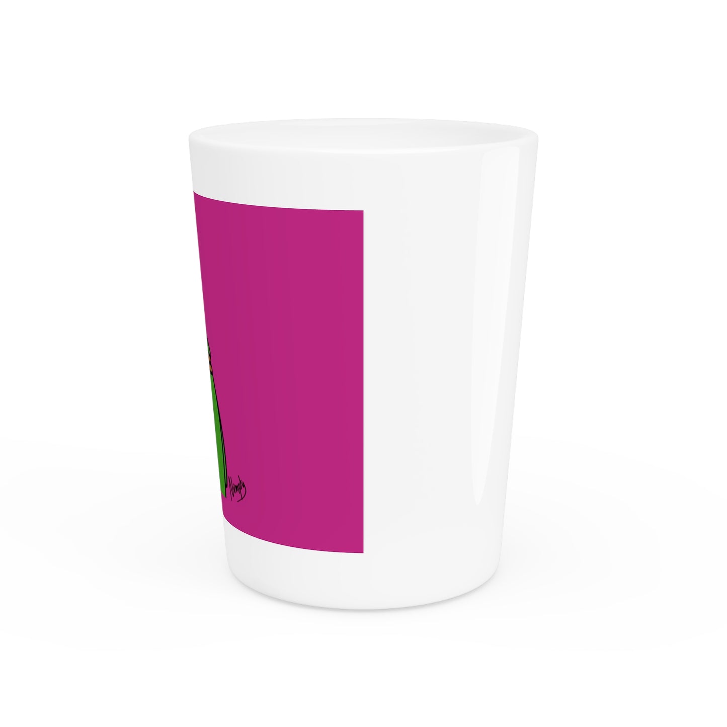 Pepe Portraits Shot Glass on Hot Pink background with Black Numpty Text as signature (0x420 INU Store) #14 by Numpty