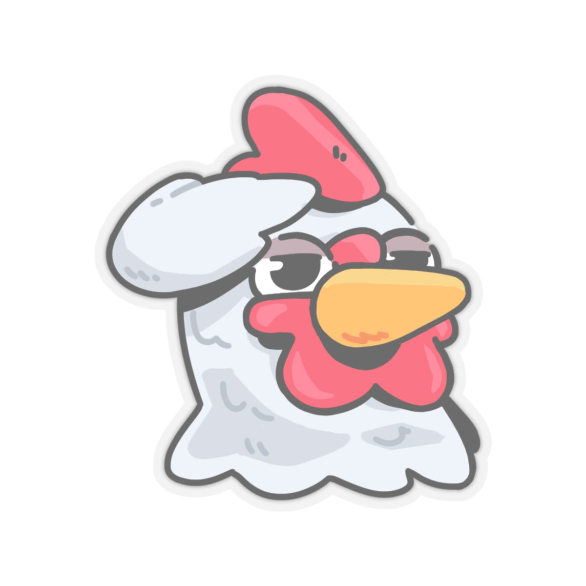 Gravy Fan Art COQ Head Sticker Salute, Funny Chicken (Chikn)