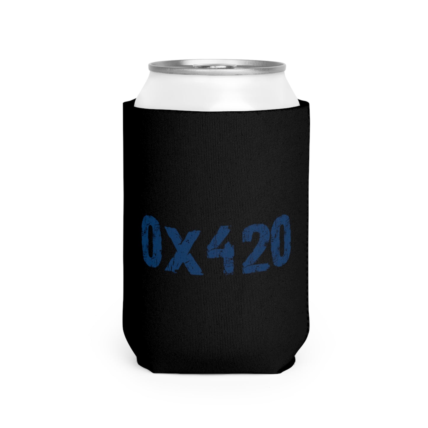 Can Cooler Sleeve Fan Art COQ INU Navy Text by Nifty