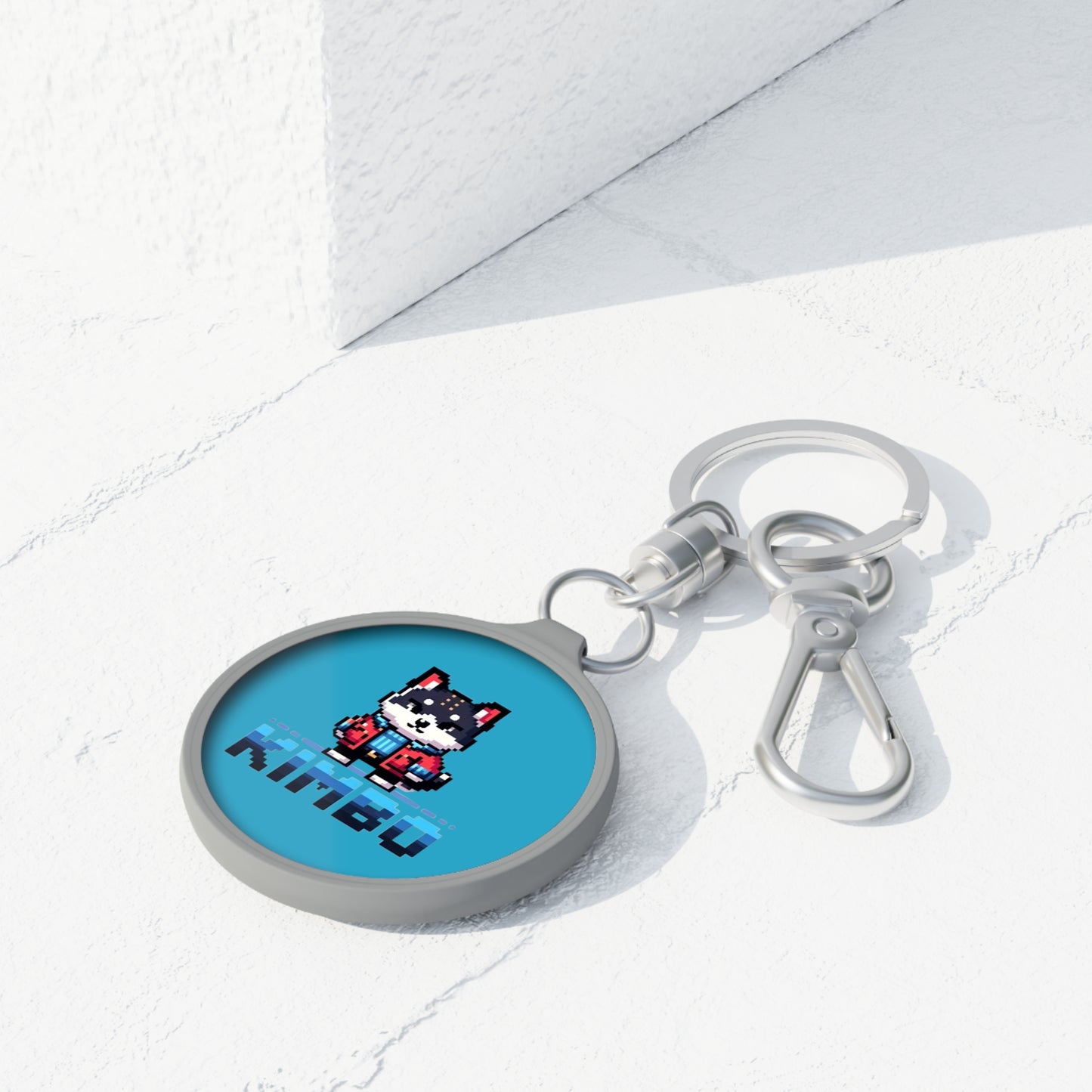 KIMBO Keyring Tag COQ INU 0x420 Turquoise back ground #KIMBO Blue By Nifty