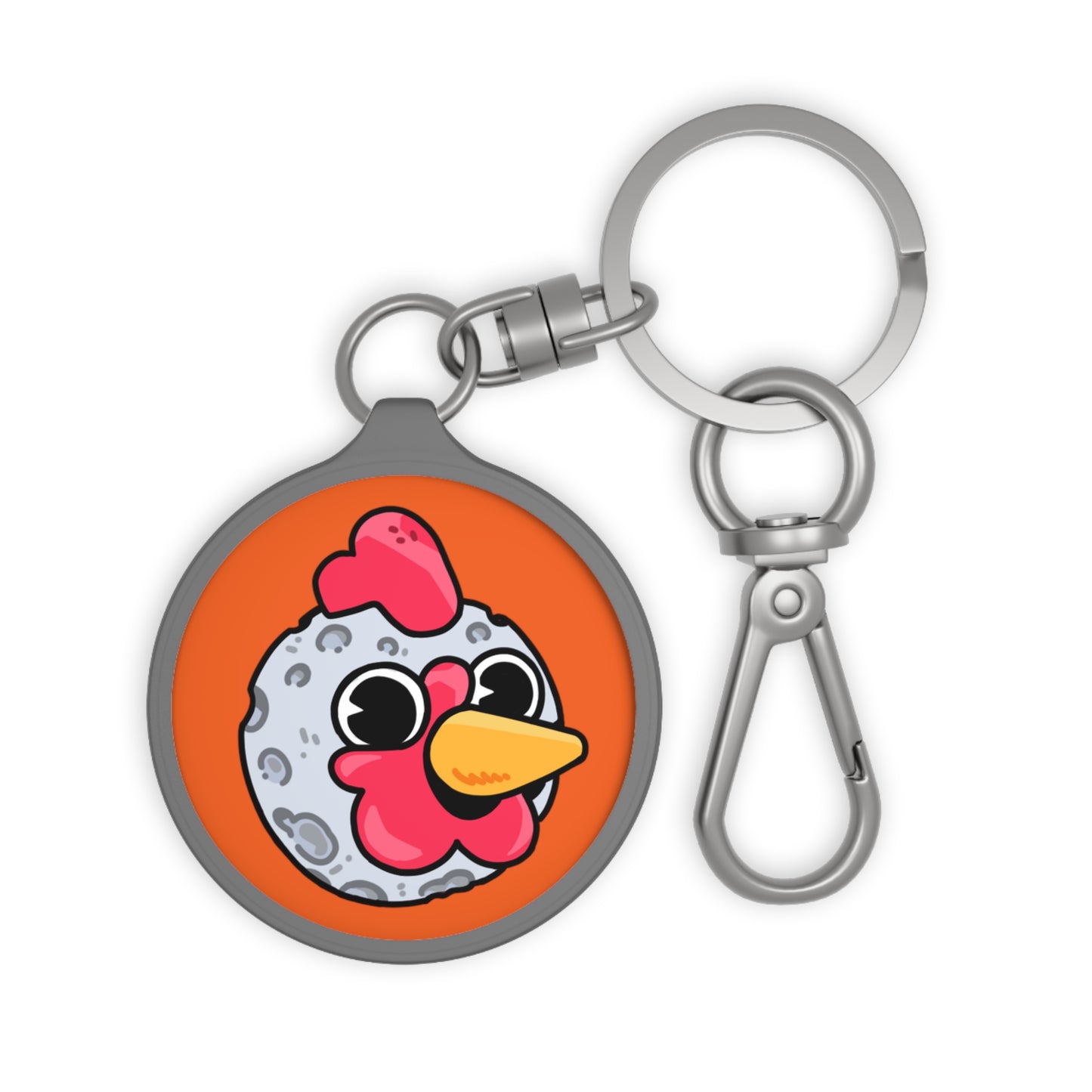 Keyring Tag COQ INU 0x420 Orange back ground COQ Moon by Gravy