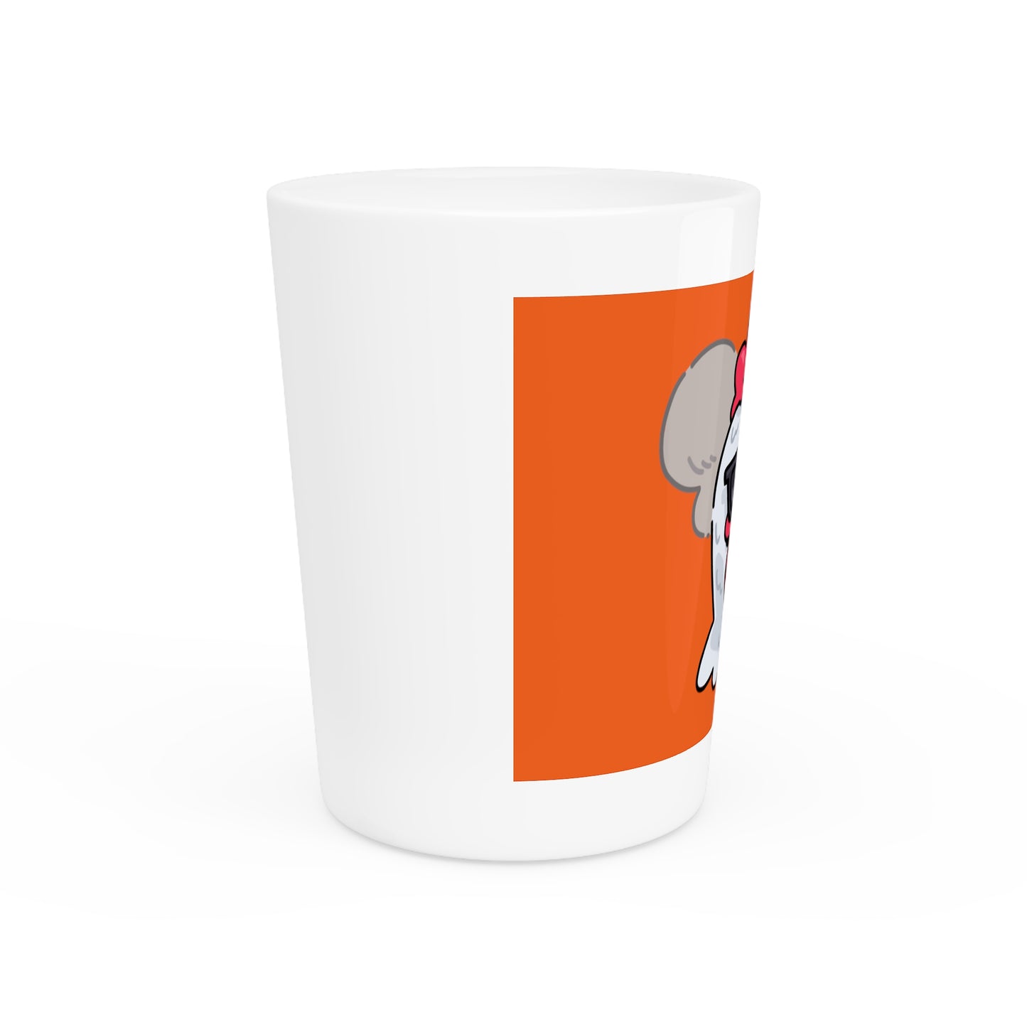 Gravy Fan Art Shot Glass Fan Art COQ Smokers Head on Orange background (0x420 INU Store)