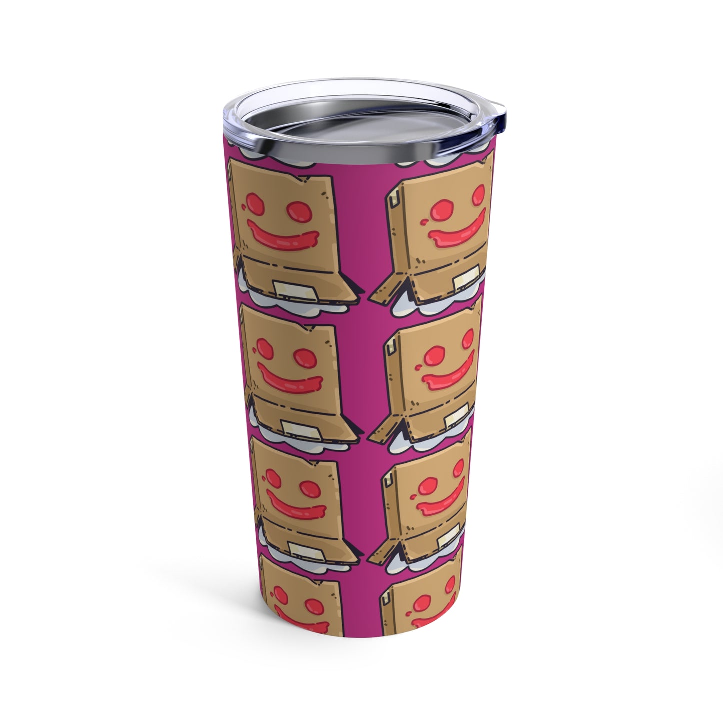 Gravy Fan Art Tumbler 20oz COQ Box Head (0x420 Shop) on Hot Pink Background