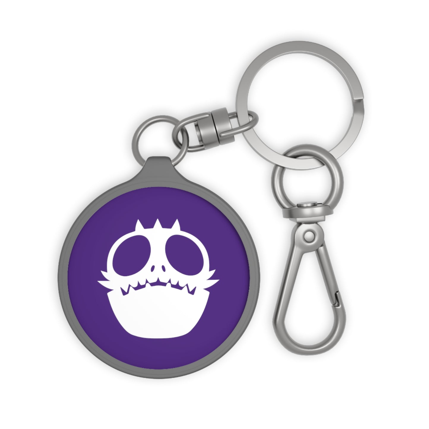 Purple Keyring Tag Love Monster White Emblem