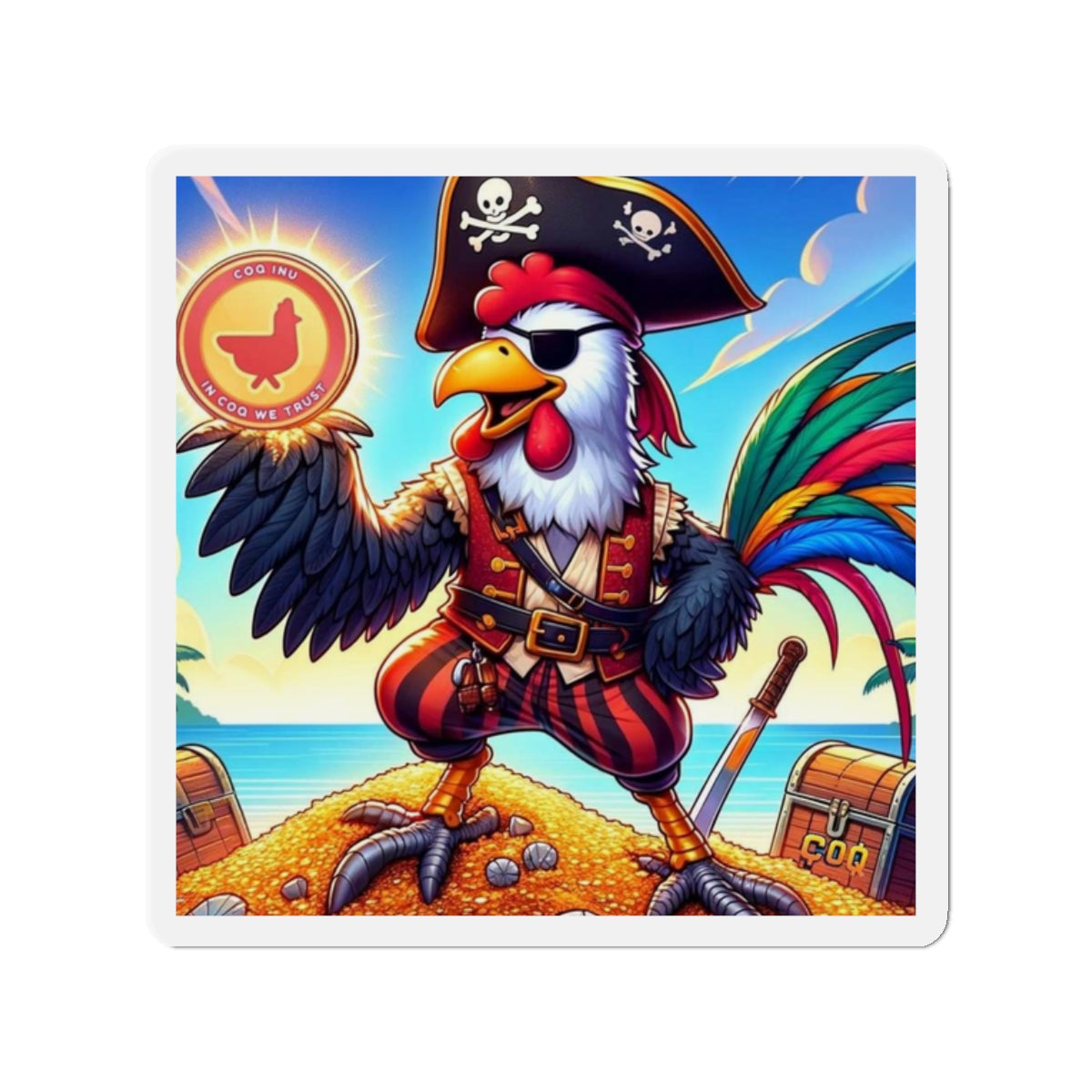 Nifty Fan Art COQ INU Pirate Magnet